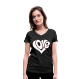 Love heart - Frauen Bio-T-Shirt mit V-Ausschnitt von Stanley & Stella - Schwarz