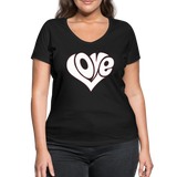 Love heart - Frauen Bio-T-Shirt mit V-Ausschnitt von Stanley & Stella - Schwarz