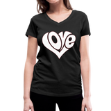 Love heart - Frauen Bio-T-Shirt mit V-Ausschnitt von Stanley & Stella - Schwarz