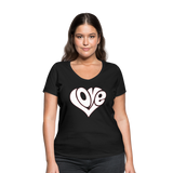 Love heart - Frauen Bio-T-Shirt mit V-Ausschnitt von Stanley & Stella - Schwarz