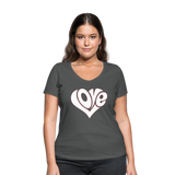 Love heart - Frauen Bio-T-Shirt mit V-Ausschnitt von Stanley & Stella - Anthrazit