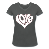 Love heart - Frauen Bio-T-Shirt mit V-Ausschnitt von Stanley & Stella - Anthrazit