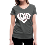 Love heart - Frauen Bio-T-Shirt mit V-Ausschnitt von Stanley & Stella - Anthrazit