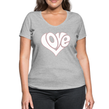 Love heart - Frauen Bio-T-Shirt mit V-Ausschnitt von Stanley & Stella - Grau meliert