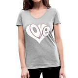 Love heart - Frauen Bio-T-Shirt mit V-Ausschnitt von Stanley & Stella - Grau meliert