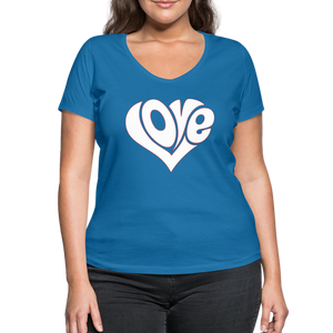 Love heart - Frauen Bio-T-Shirt mit V-Ausschnitt von Stanley & Stella - Schwarz