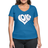 Love heart - Frauen Bio-T-Shirt mit V-Ausschnitt von Stanley & Stella - Pfauenblau