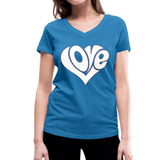 Love heart - Frauen Bio-T-Shirt mit V-Ausschnitt von Stanley & Stella - Pfauenblau