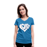 Love heart - Frauen Bio-T-Shirt mit V-Ausschnitt von Stanley & Stella - Pfauenblau