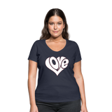 Love heart - Frauen Bio-T-Shirt mit V-Ausschnitt von Stanley & Stella - Navy