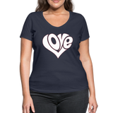 Love heart - Frauen Bio-T-Shirt mit V-Ausschnitt von Stanley & Stella - Navy