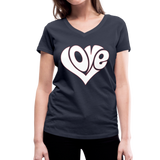 Love heart - Frauen Bio-T-Shirt mit V-Ausschnitt von Stanley & Stella - Navy