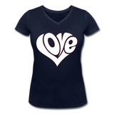 Love heart - Frauen Bio-T-Shirt mit V-Ausschnitt von Stanley & Stella - Navy