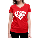 Love heart - Frauen Bio-T-Shirt mit V-Ausschnitt von Stanley & Stella - Rot