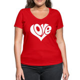 Love heart - Frauen Bio-T-Shirt mit V-Ausschnitt von Stanley & Stella - Rot