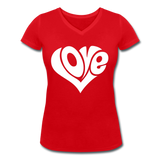 Love heart - Frauen Bio-T-Shirt mit V-Ausschnitt von Stanley & Stella - Rot