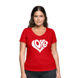 Love heart - Frauen Bio-T-Shirt mit V-Ausschnitt von Stanley & Stella - Rot