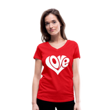 Love heart - Frauen Bio-T-Shirt mit V-Ausschnitt von Stanley & Stella - Rot