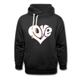 Love heart - Frauen Schalkragen Hoodie - Schwarz