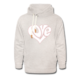 Love heart - Frauen Schalkragen Hoodie - Beige meliert