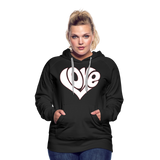 Love heart - Frauen Premium Hoodie - Schwarz