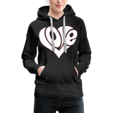 Love heart - Frauen Premium Hoodie - Schwarz