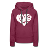 Love heart - Frauen Premium Hoodie - Bordeaux