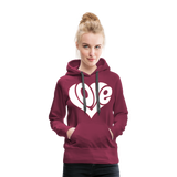 Love heart - Frauen Premium Hoodie - Bordeaux