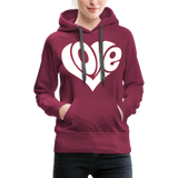 Love heart - Frauen Premium Hoodie - Bordeaux