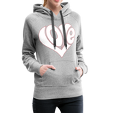 Love heart - Frauen Premium Hoodie - Grau meliert