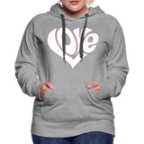 Love heart - Frauen Premium Hoodie - Grau meliert