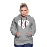 Love heart - Frauen Premium Hoodie - Grau meliert