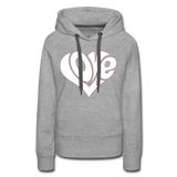 Love heart - Frauen Premium Hoodie - Grau meliert