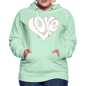 Love heart - Frauen Premium Hoodie - helles Mintgrün