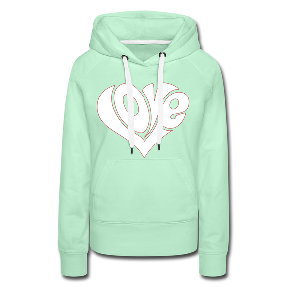 Love heart - Frauen Premium Hoodie - helles Mintgrün