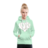 Love heart - Frauen Premium Hoodie - helles Mintgrün