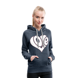 Love heart - Frauen Premium Hoodie - Jeansblau