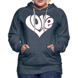 Love heart - Frauen Premium Hoodie - Jeansblau