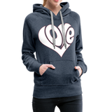 Love heart - Frauen Premium Hoodie - Jeansblau