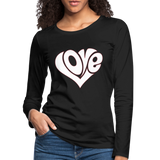 Love heart - Frauen Premium Langarmshirt - Schwarz