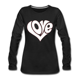 Love heart - Frauen Premium Langarmshirt - Schwarz