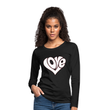 Love heart - Frauen Premium Langarmshirt - Schwarz