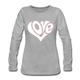 Love heart - Frauen Premium Langarmshirt - Grau meliert