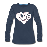 Love heart - Frauen Premium Langarmshirt - Navy