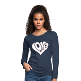 Love heart - Frauen Premium Langarmshirt - Navy