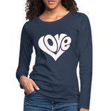 Love heart - Frauen Premium Langarmshirt - Navy