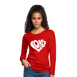 Love heart - Frauen Premium Langarmshirt - Rot