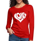 Love heart - Frauen Premium Langarmshirt - Rot