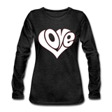 Love heart - Frauen Premium Langarmshirt - Anthrazit