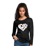 Love heart - Frauen Premium Langarmshirt - Anthrazit